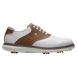 FootJoy Traditions Golf Shoes (White/Brown) 57905 (Previous Season Style)